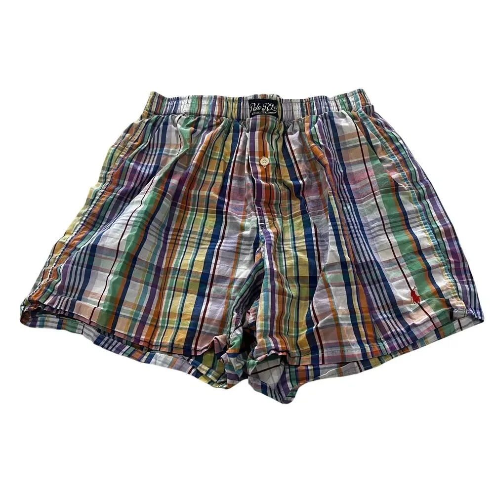 15-64 POLO RALPH LAUREN Men's 100% Cotton Plaid Boxers Medium